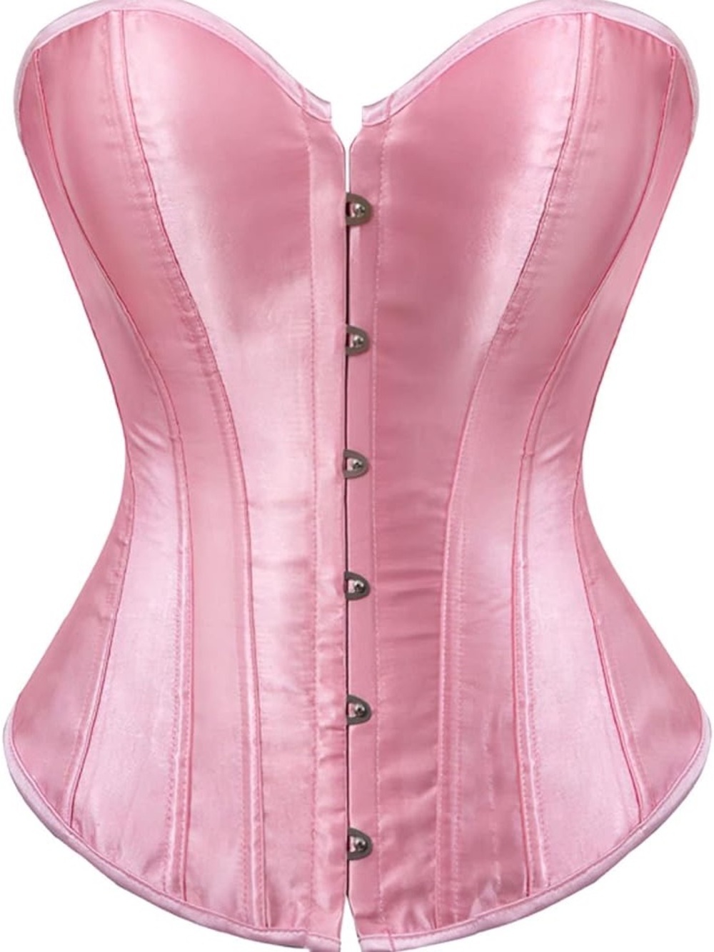 Baby Pink Satin Overbust Corset Size M